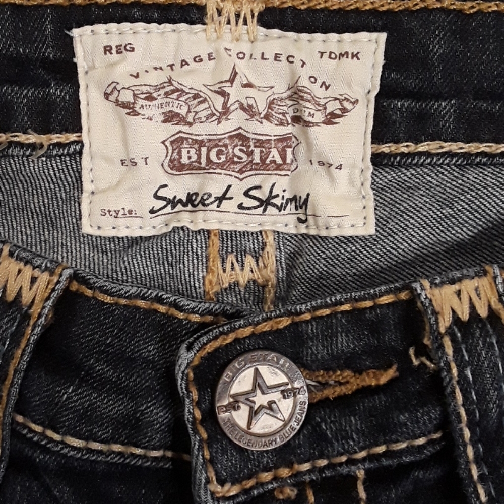 💥Big Star Vintage Sweet Skinny Jeans. Women's Size: Waist 25Lx34 Inseam. - Picture 6 of 12